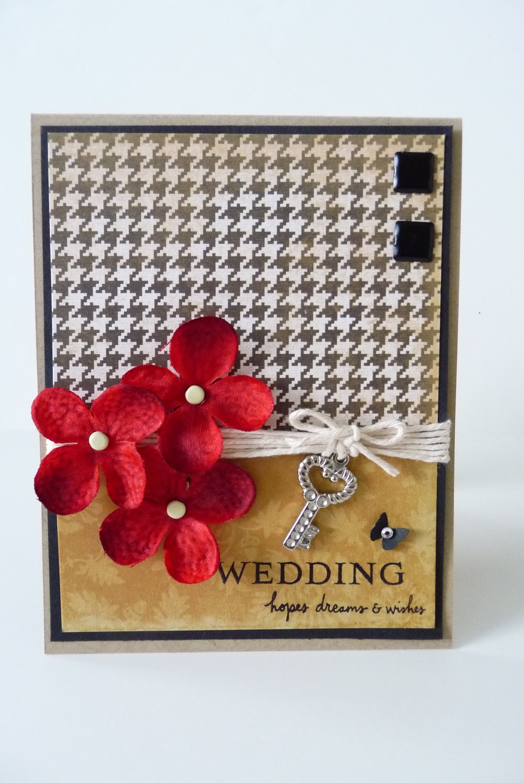 white and red wedding card