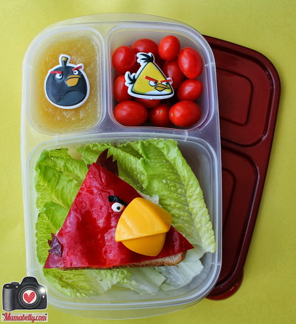 Red Angry Bird Lunch in Easylunchboxes - www.mamabelly.com