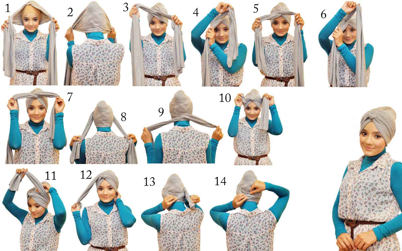 Cara Memakai Jilbab Turban Tutorial Hijab