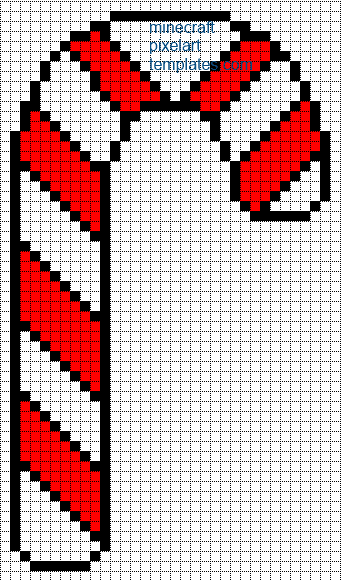 Minecraft Pixel Art Templates: Candy Cane