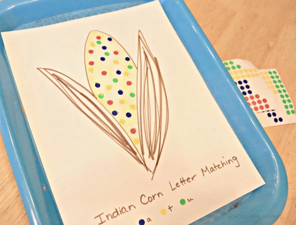 letter matching with stickers