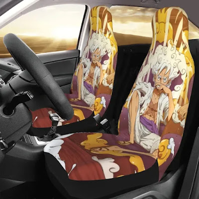 Anime One Piece Monkey D. Luffy Gear 5 Car Seat Covers Auto Accessories Protectors Car Decor Universal Fit for Car Truck SUV Upholstery (Set of 2)