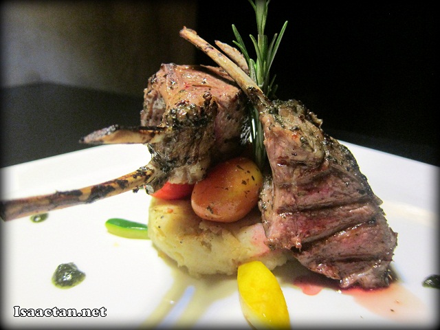 Mint Marinated Rack of Lamb with  Fondant Potato and Roasted Cherry Tomato - RM45