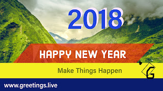 Mountain background Happy New year in English Language