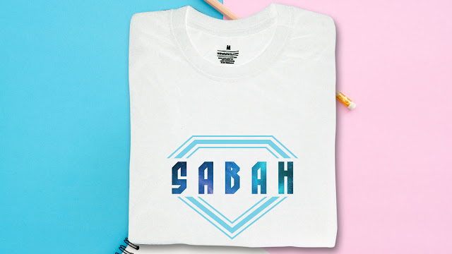 SCS026-BG107-P5FC-CTS Sabah T Shirt Design Sabah T shirt Printing Custom T Shirt Courier To Sabah Malaysia TOP VIEW