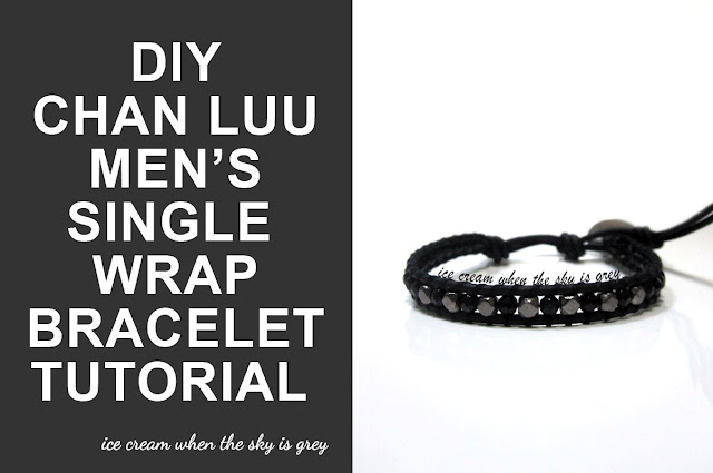 DIY Gift Idea For Men: How To Make Chan Luu Onyx Single Wrap Bracelet With Gunmetal On Natural Black Leather