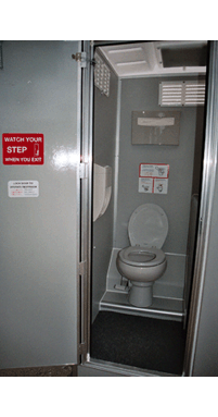 Portable toilet interior