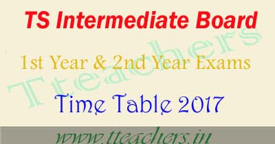 TS Board of Intermediate time table 2017 ipe exam dates in telangana