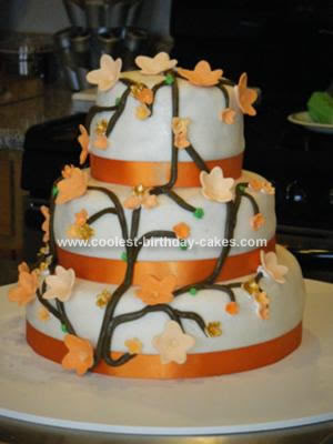 Orange Wedding Cakes With Accesories