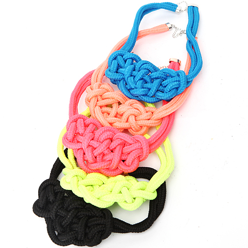 Neon Braided Rope Necklace