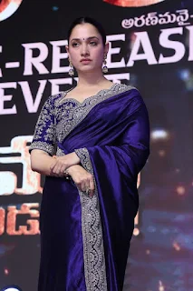 Tamannaah Bhatia saree Photos at Baak Movie Pre release