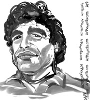 Diego Maradona is a caricature by Artmagenta