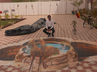 3D street painting India's Got Talent, 3D chalk painting IGT, 3D painting IGT India's Got Talent, 3D street Artist India's Got Talent