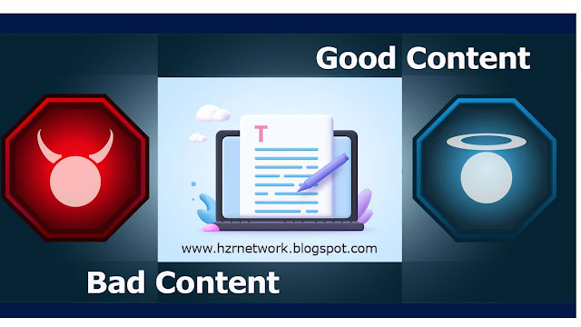 Good content vs Bad content Web Bannar