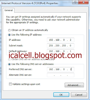 Set Manual IP Address Client 1