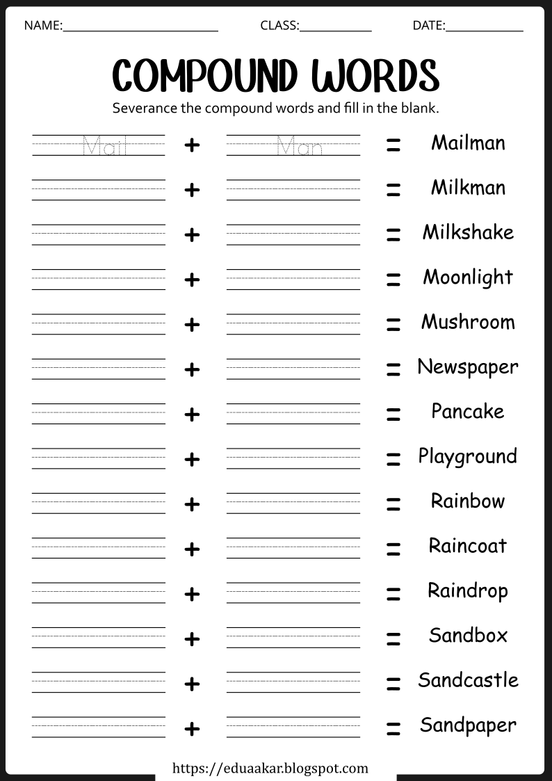 Compound Words Worksheets