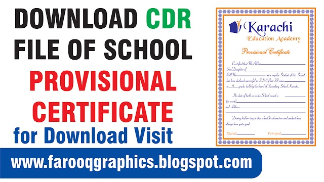 Download CDR FIle of School Provisional Certificate 