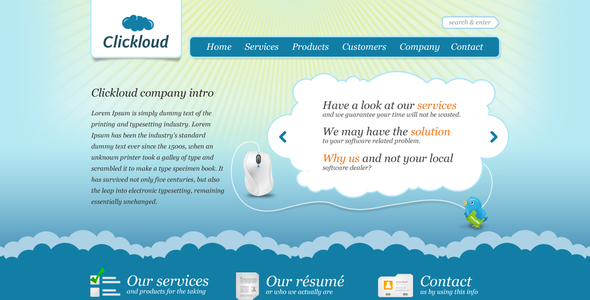 Clickloud Web 2.0 Business Template - Software Technology