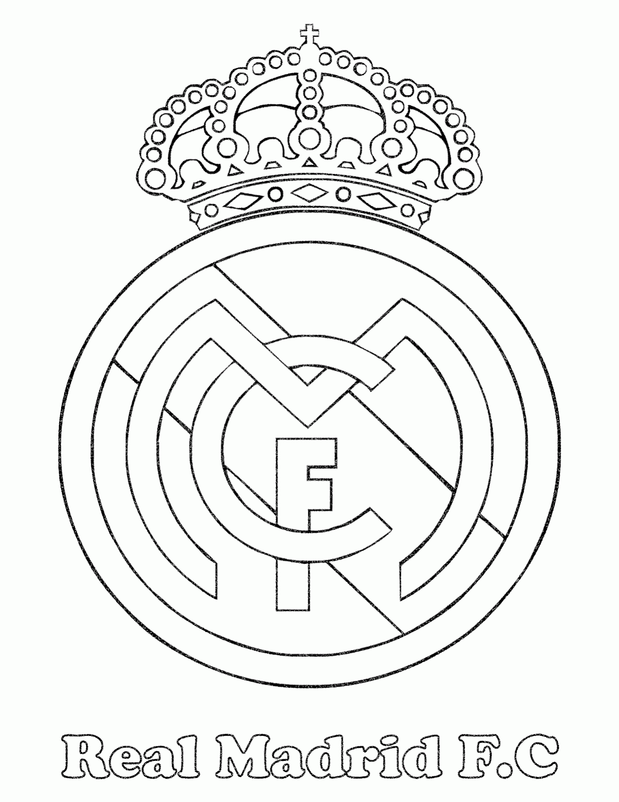 Mewarnai Gambar Logo Klub Real Madrid Contoh Anak PAUD