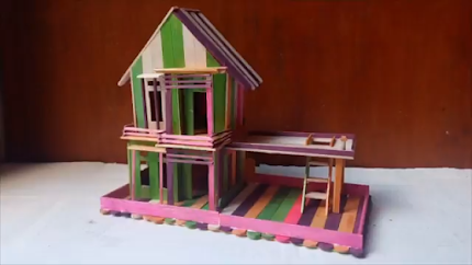 Membuat Miniatur Rumah Dari Stik Es Krim