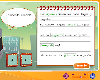 http://primerodecarlos.com/SEGUNDO_PRIMARIA/noviembre/Unidad_4/actividades/lengua_unidad4/silabas%20gue%20gui/comun/index.html?ln18=es&pathODE=../sd17/sd17_oa03/&maxScore=88&titleODE=.: La ortografía :.