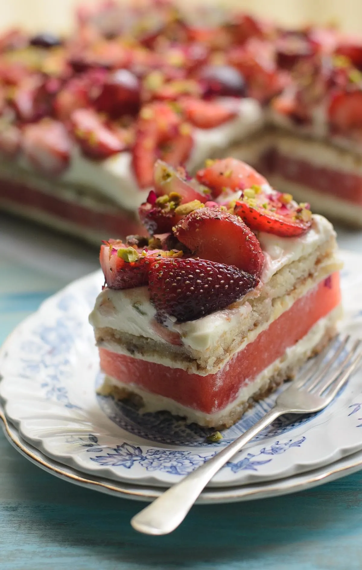 delicious Watermelon and Strawberry Cake