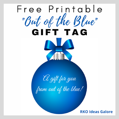 Free Printable "Out of the Blue" Gift Tag