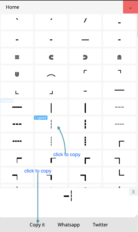 How to Copy ╳ Line Text Symbols?