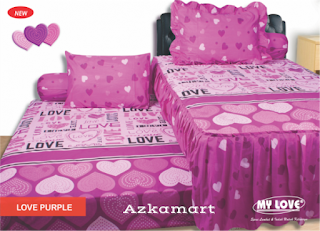 sprei my love duo sorong motif  purple