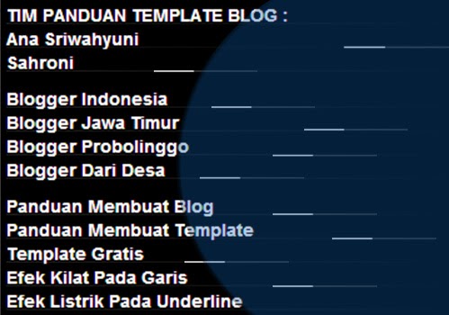 Membuat Efek Kilat/Listrik Pada Link Garis:Underline Blog