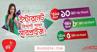 Robi Upto 10GB Internet data bonus offer