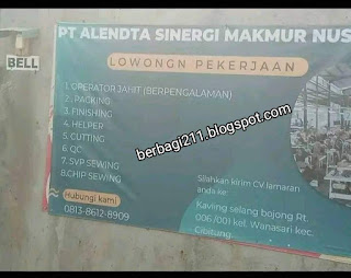 Lowongan kerja PT Alendta Sinergi Makmur Nusantara