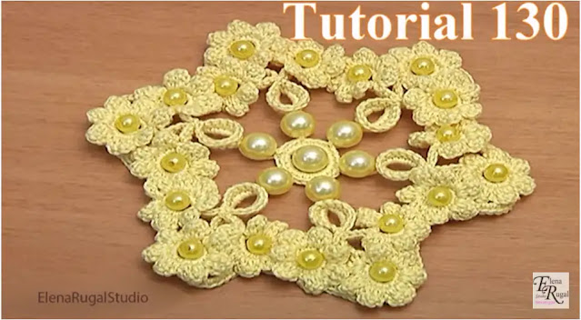 776. Aprende a Tejer Hermoso Aplique de Flor con Piedras a Crochet