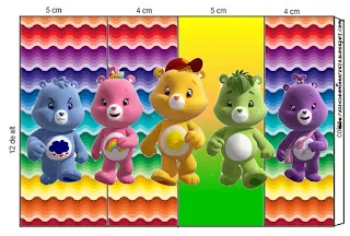 Care Bears with Rainbow Free Printable  Labels.
