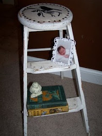 repurposed step stool shelf http://bec4-beyondthepicketfence.blogspot.com/2011/02/mama-told-me-theres-be-days-like-these.html