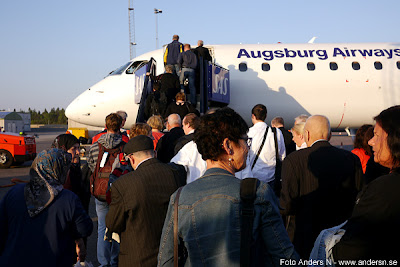 Augsburg Airways, Lufthansa, Landvetter, passagerare, flygplan, aiplane, passengers, Göteborg