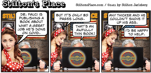 stilton’s place, stilton, political, humor, conservative, cartoons, jokes, hope n’ change, Fauci, book, Wuhan, lab leak, coronavirus, lies, pandemic, Trump, Expect the Unexpected