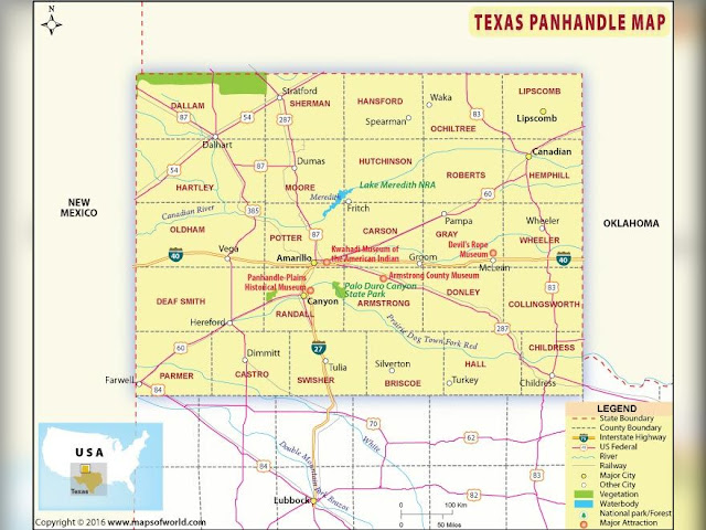 Map Of Texas Pan Handle