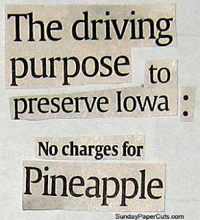 the driving purpose to preserve iowa - no charge for pineapple