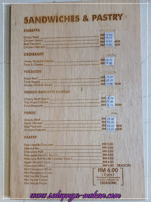 menu sandwiches dan pastry