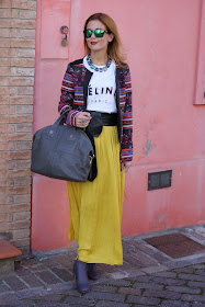 maxi skirt, ethnic print jacket, Givenchy Nightingale bag, Fashion and Cookies, fashion blogger