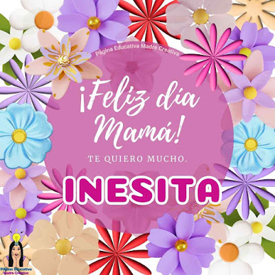 Cartel Feliz día Mamá con nombre Inesita