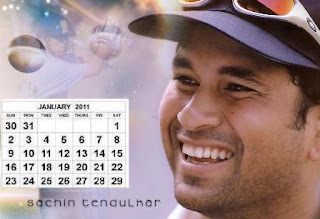 Sachin Calendar 2011  Wallpape