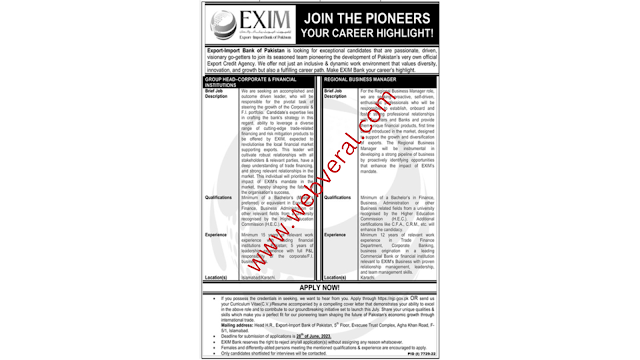 Latest 2023 Job EXIM Bank Of Pakistan