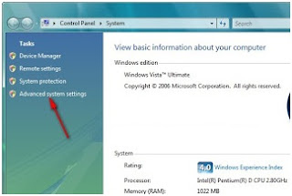 Cara menambah virtual memori windows vista