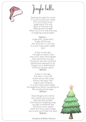 Jingle bells  Paroles de la chanson en anglais de Vive le vent, pour les enfants - Sélection de Poésie, Chansons et Comptines de Noël et d'hiver pour enfant - Par Comptines et Belles Histoires