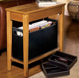 Levenger table with storage for small spaces