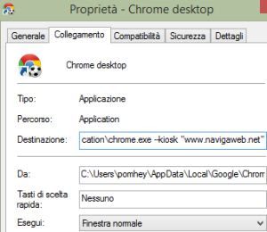 lancio chrome con opzioni