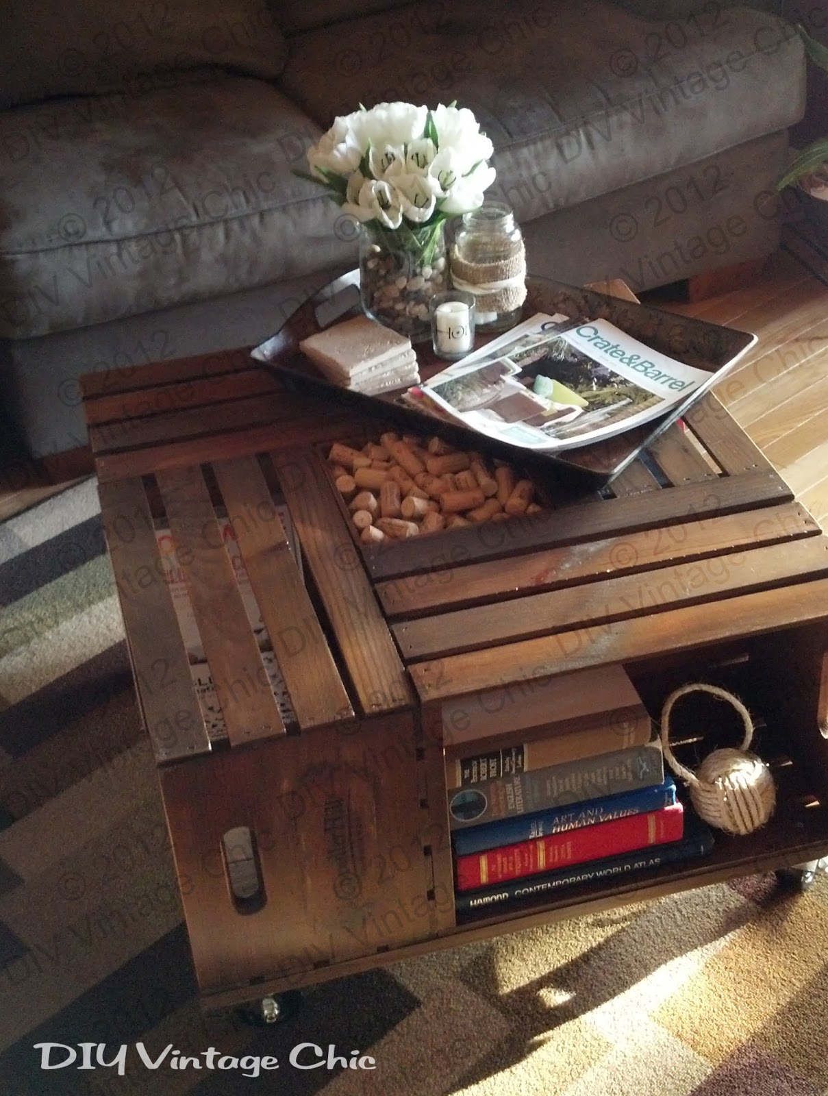 DIY Crate Coffee Table