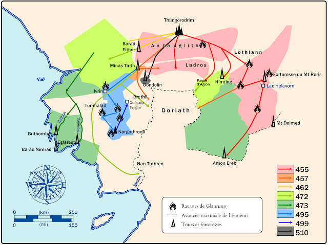 Les conquêtes de l'Ennemi (Atlas du Beleriand - Carte 8)